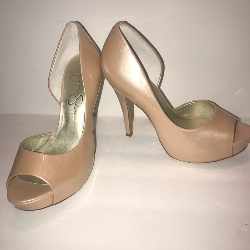 Jessica Simpson Acadia Size 7 Platform Pumps Nude